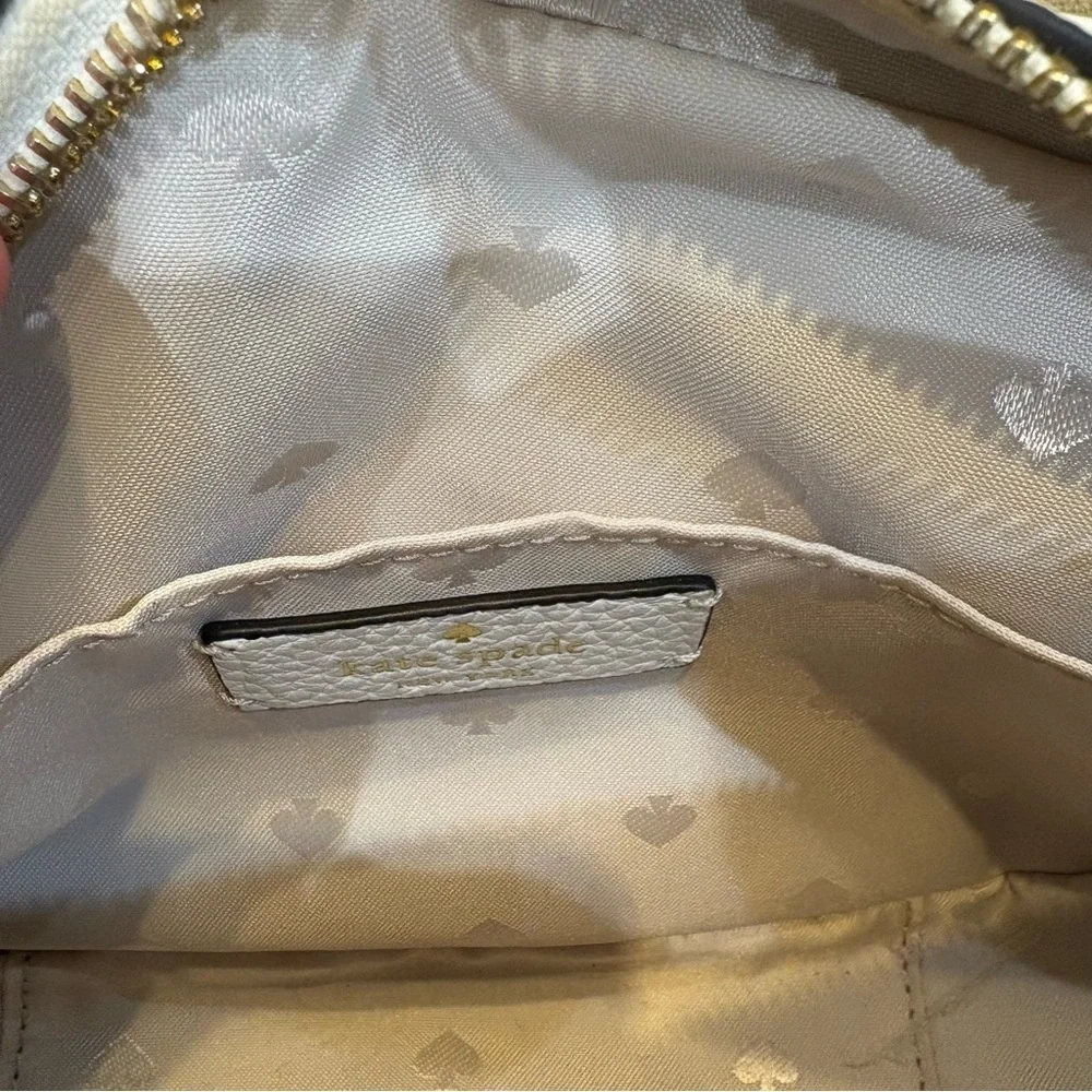 Kate Spade Kourtney Stripe Camera Bag Crossbody Canvas/Pebbled Leather Trim